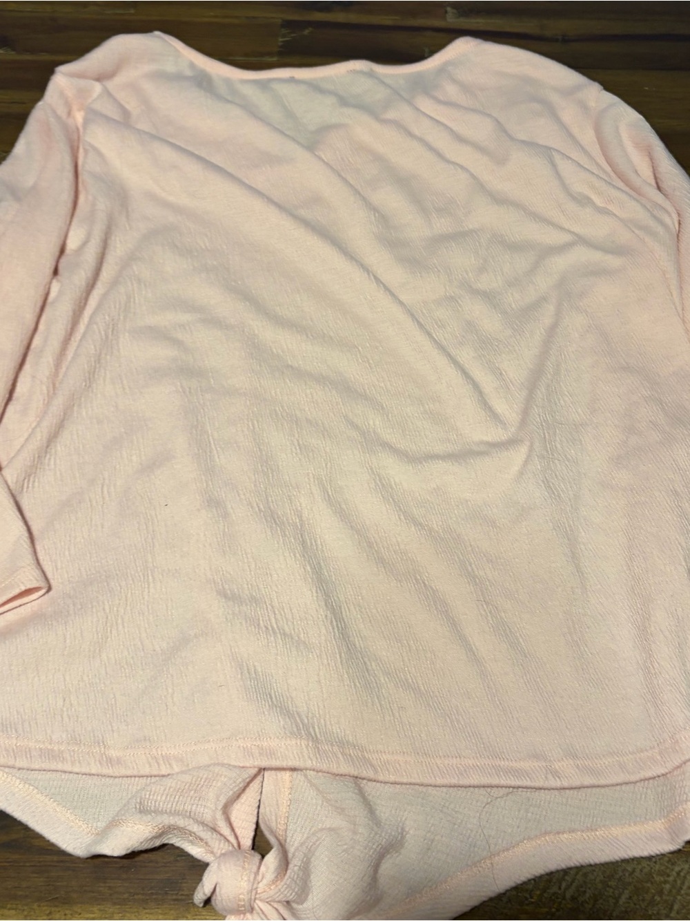 Women’s ' Light Pink Long Sleeve Knot-Hem Top